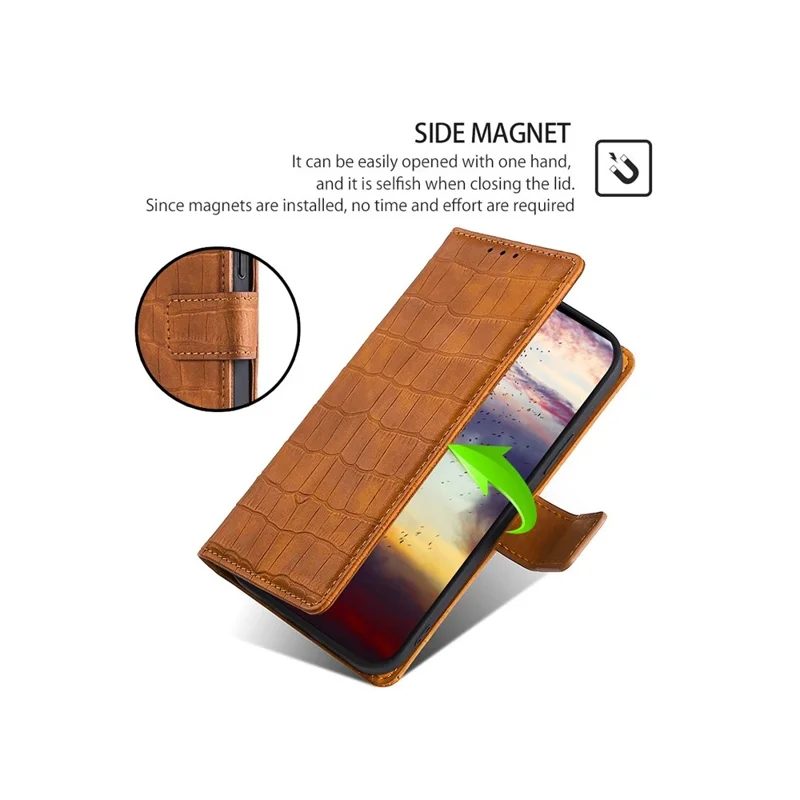 Pour Xiaomi Civi 5 Pro 5G Étui Texture de crocodile Couverture de téléphone en cuir PU - Marron