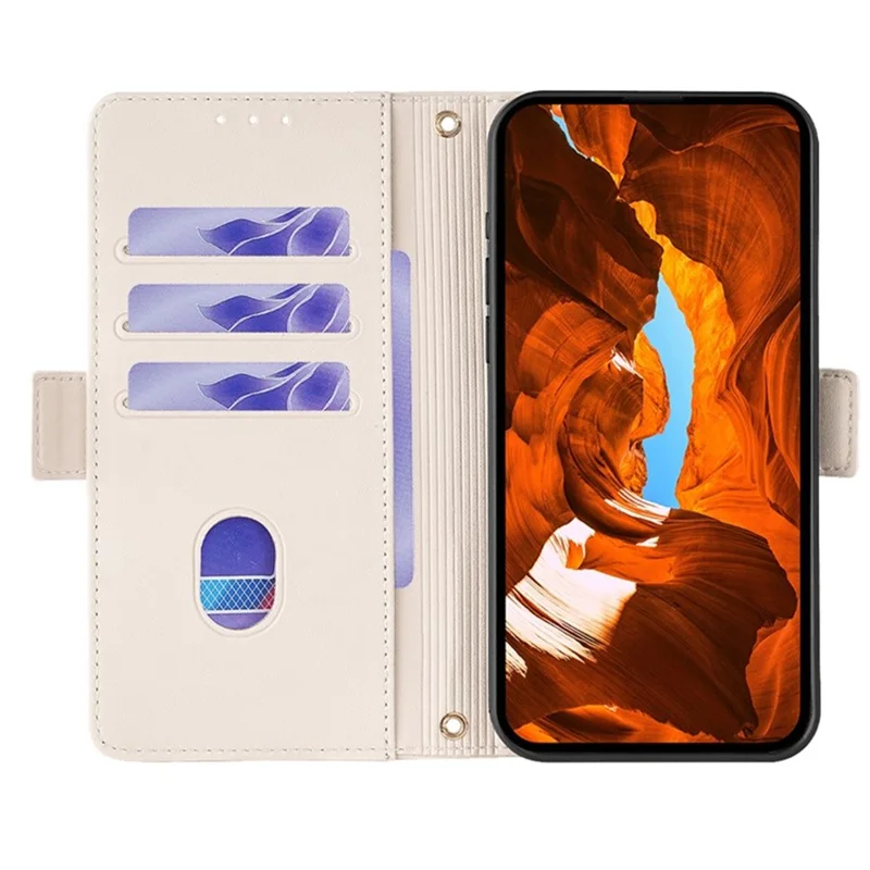 For Xiaomi Civi 5 Pro 5G Case PU Leather Wallet Stand Phone Cover with Crossbody Shoulder Strap - White