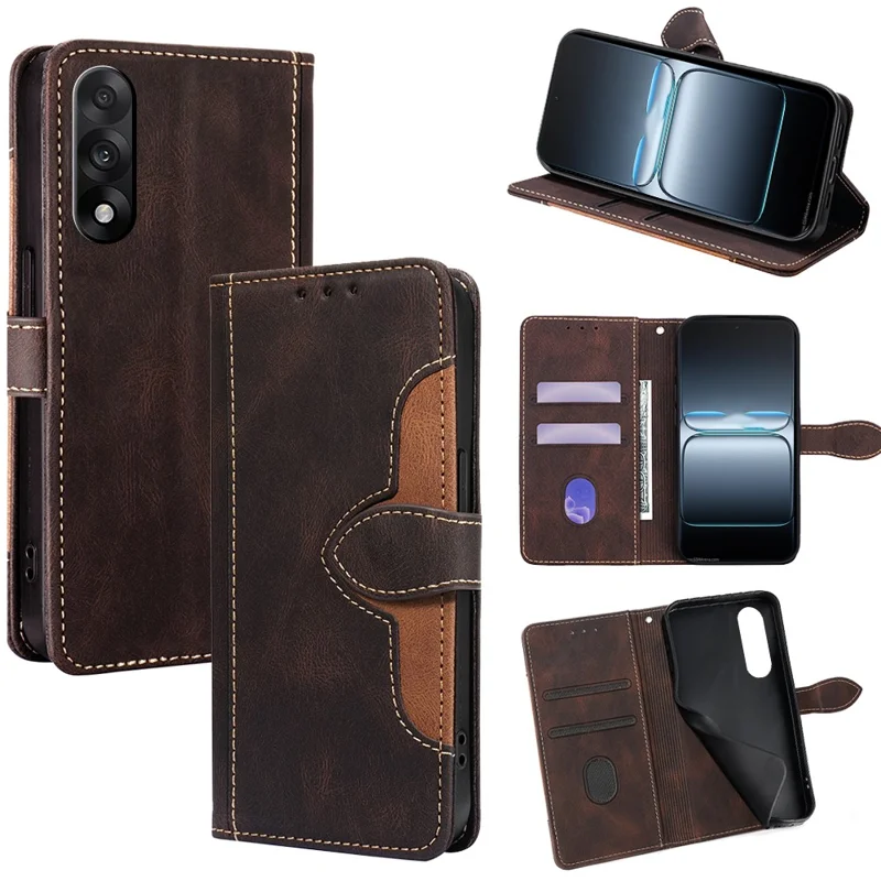 Für OnePlus Nord 5 5G / Ace 5 Ultra 5G Hülle Leder Brieftasche Handyhülle mit Strohhut Magnetverschluss - Braun