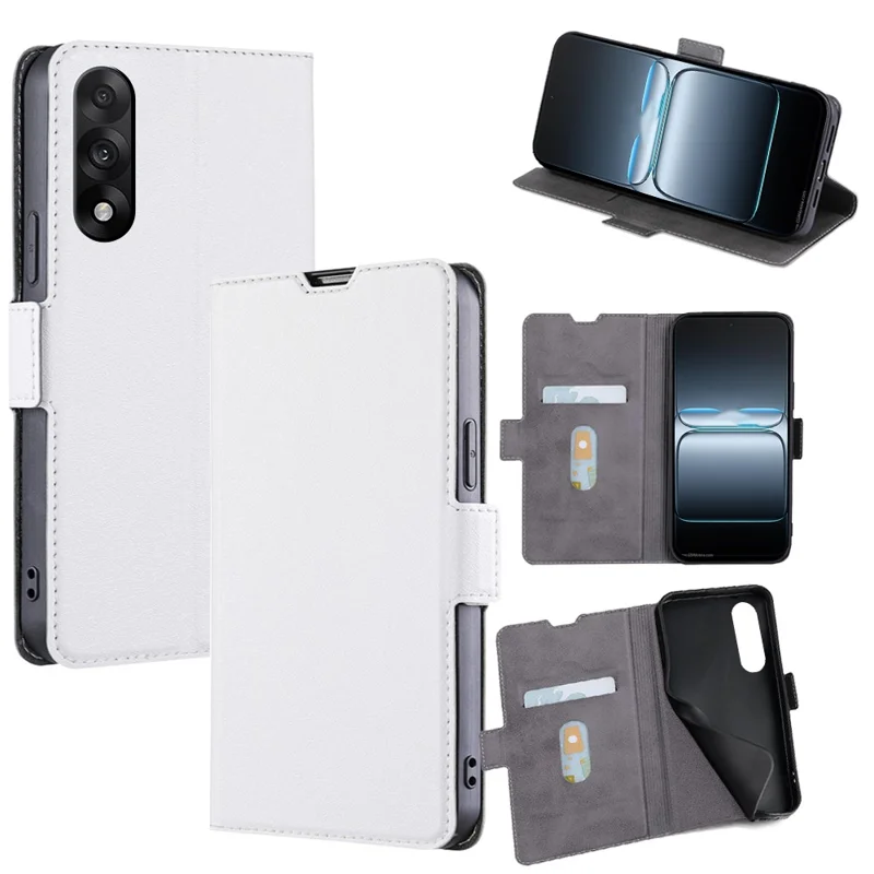 For OnePlus Ace 5 Ultra 5G / Nord 5 5G Case Card Holder PU Leather Phone Cover - White