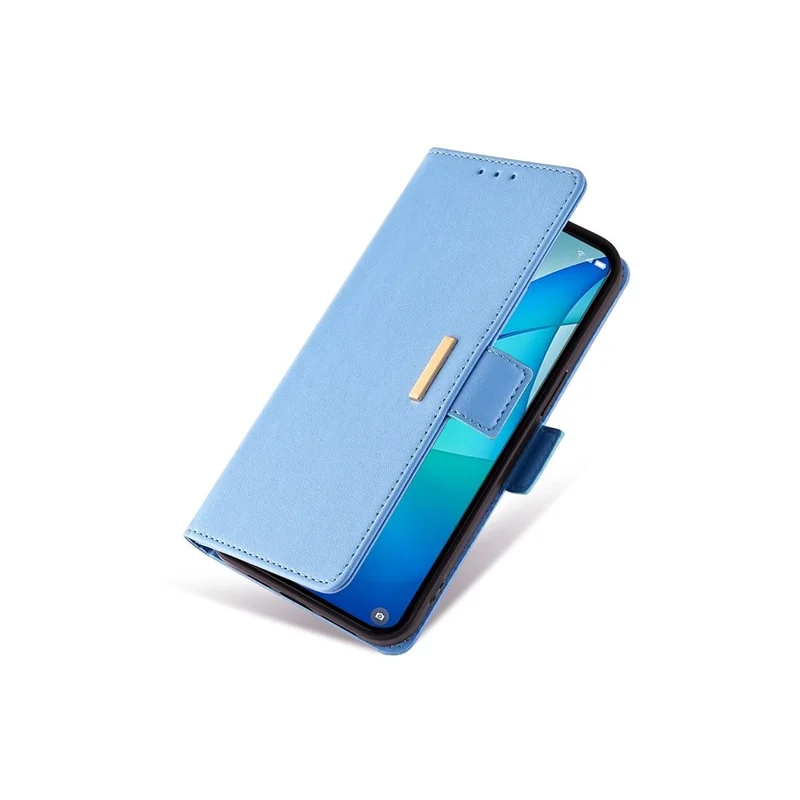 Étui en cuir PU pour OnePlus Nord 5 5G / Ace 5 Ultra 5G avec support de portefeuille, bandoulière et dragonne - Bleu