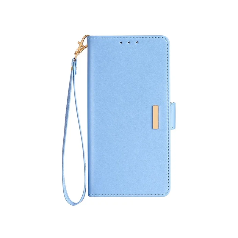 Étui en cuir PU pour OnePlus Nord 5 5G / Ace 5 Ultra 5G avec support de portefeuille, bandoulière et dragonne - Bleu