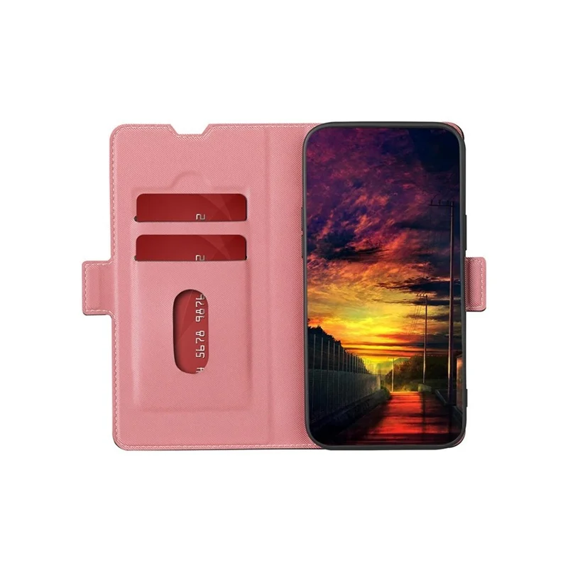 For OnePlus Nord 5 5G / Ace 5 Ultra 5G Case Card Holder Twill Texture Leather Phone Cover - Pink