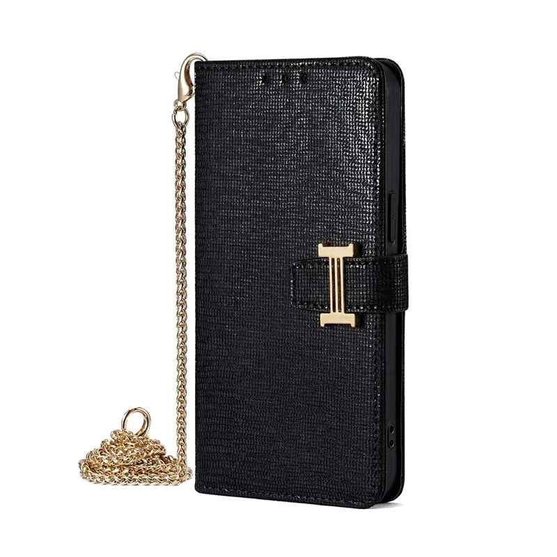 For Realme C71 4G Case Wallet Sequins Leather Crossbody Phone Cover - Black
