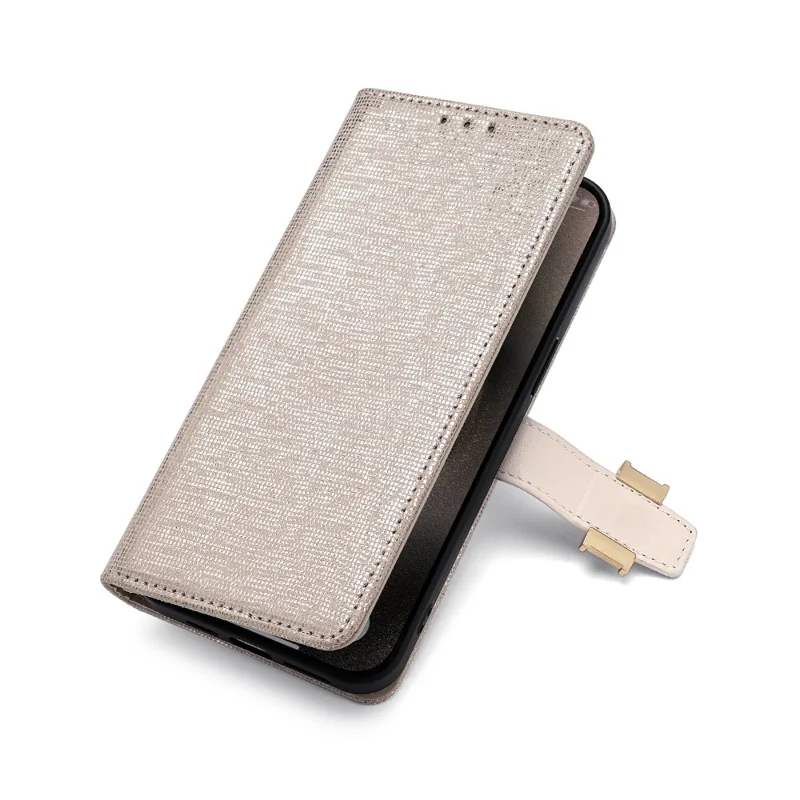 Custodia a portafoglio per Xiaomi Civi 5 Pro 5G con paillettes, in pelle, a tracolla - Bianco