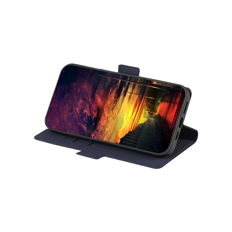 Cover per Xiaomi Civi 5 Pro 5G con Porta Carte Texture a Spina di Pesce in Pelle - Blu