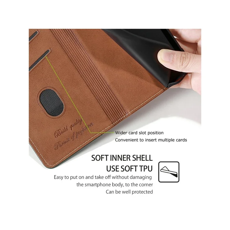For Oppo A5x 5G Case Contrast Color Wallet Leather Phone Cover - Light Brown + Green