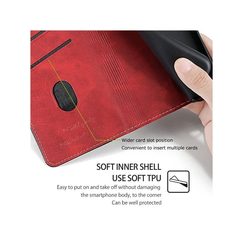 For Oppo A5x 5G Case Contrast Color Wallet Leather Phone Cover - Black + Red