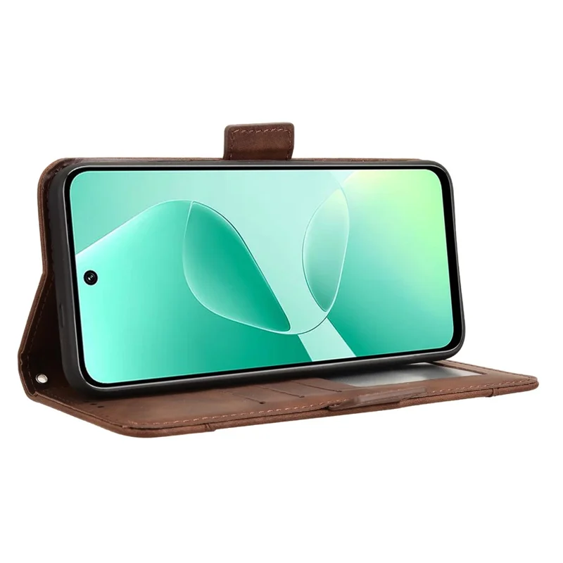 For Infinix Hot 60 5G / Hot 60i 4G Leather Case Phone Wallet Cover with Multiple Card Slots - Brown