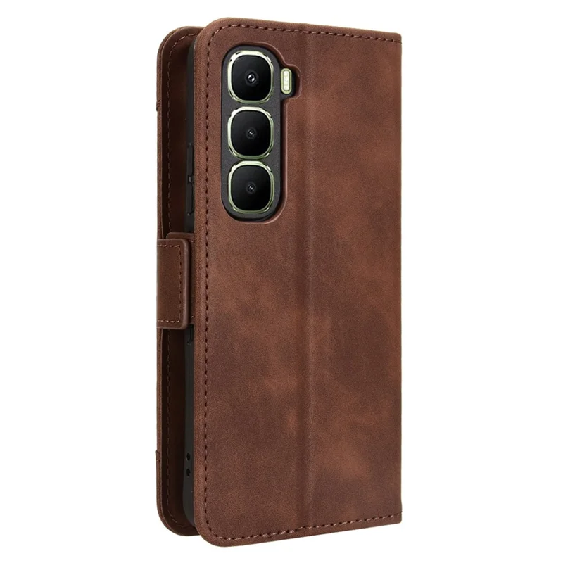 For Infinix Hot 60 5G / Hot 60i 4G Leather Case Phone Wallet Cover with Multiple Card Slots - Brown