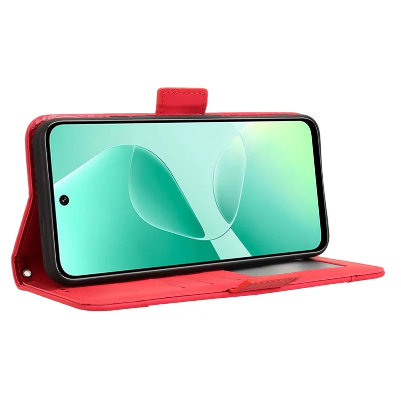 For Infinix Hot 60 5G / Hot 60i 4G Leather Case Phone Wallet Cover with Multiple Card Slots - Red