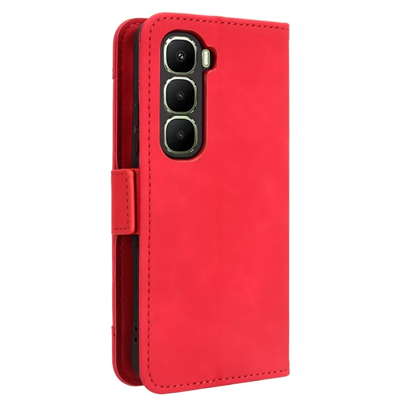 For Infinix Hot 60 5G / Hot 60i 4G Leather Case Phone Wallet Cover with Multiple Card Slots - Red