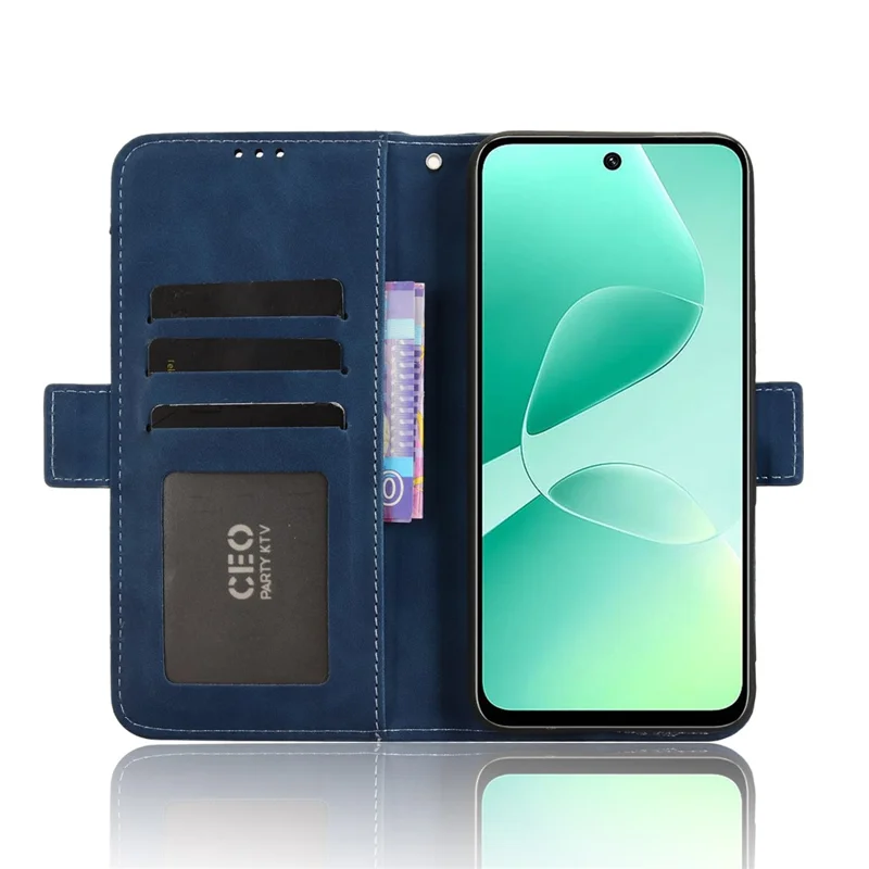For Infinix Hot 60 5G / Hot 60i 4G Leather Case Phone Wallet Cover with Multiple Card Slots - Blue