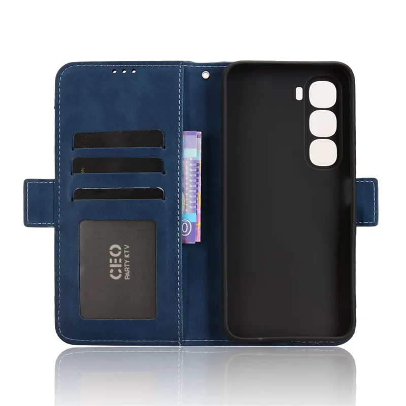 For Infinix Hot 60 5G / Hot 60i 4G Leather Case Phone Wallet Cover with Multiple Card Slots - Blue