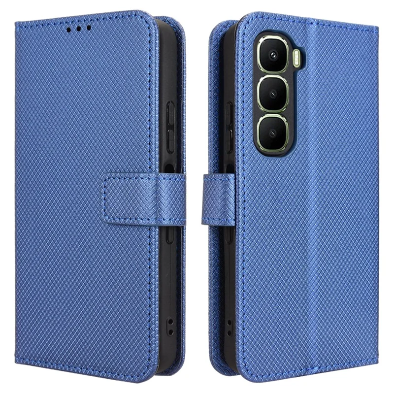 For TECNO Spark 40 4G Leather Wallet Case with Strap Diamond Texture Phone Cover