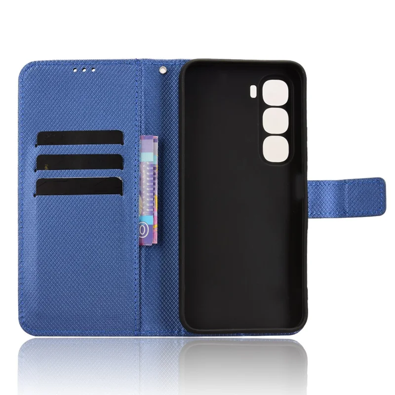 For TECNO Spark 40 4G Leather Wallet Case with Strap Diamond Texture Phone Cover