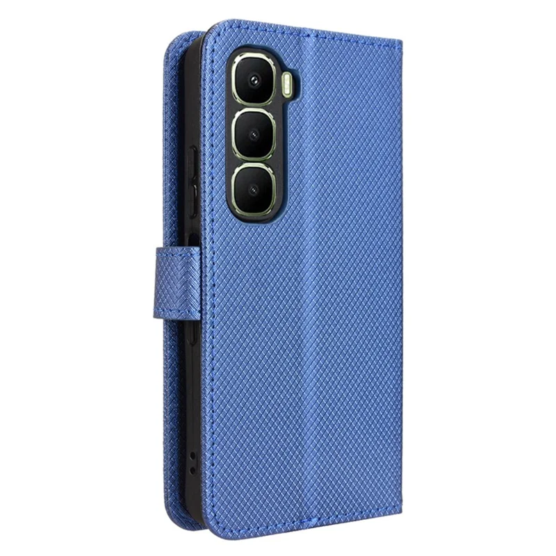 For TECNO Spark 40 4G Leather Wallet Case with Strap Diamond Texture Phone Cover