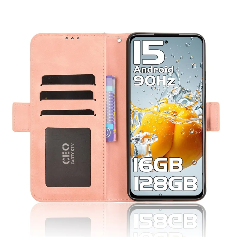 Für Oukitel C65 / C65 Pro Lederhülle Handyhülle Brieftasche mit mehreren Kartenfächern - Rosa