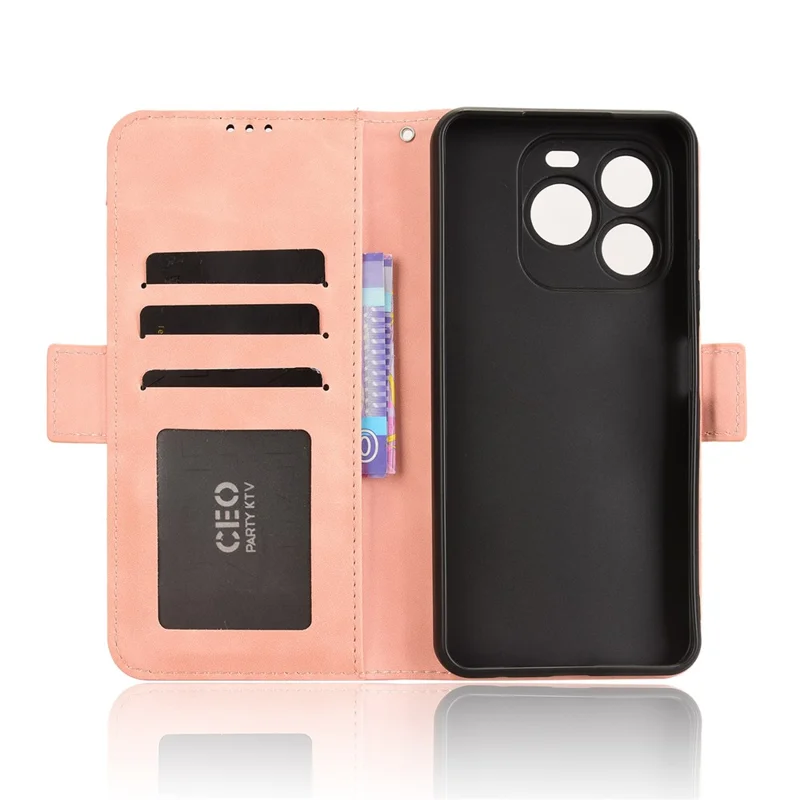 Für Oukitel C65 / C65 Pro Lederhülle Handyhülle Brieftasche mit mehreren Kartenfächern - Rosa