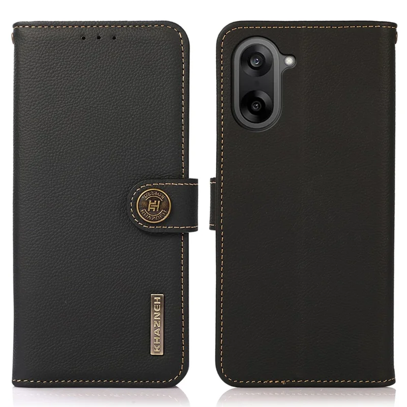 KHAZNEH для OnePlus Nord CE5 5G Чехол из натуральной воловьей кожи-портмоне для телефона - Черный