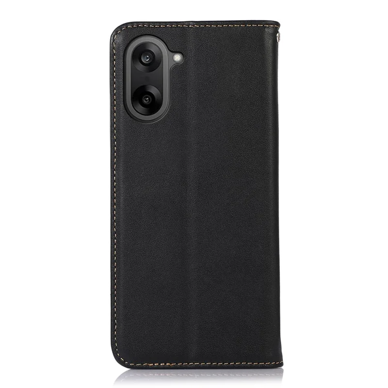 KHAZNEH Per OnePlus Ace 5 Racing 5G / Nord CE 5G Cover a Portafoglio in Vera Pelle di Mucca, Cover per Telefono Texture Nappa - Nero