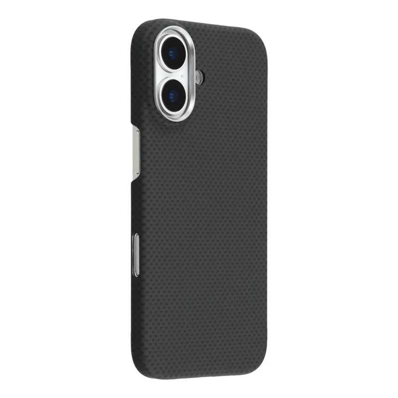 X-LEVEL For iPhone 17 Case Compatible with MagSafe Carbon Nanofiber + Metal Lens Frame Phone Cover - Black