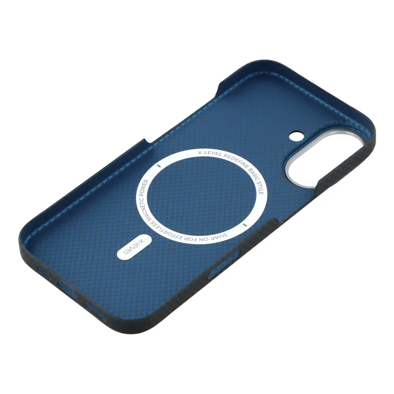 X-LEVEL For iPhone 17 Case Compatible with MagSafe Carbon Nanofiber + Metal Lens Frame Phone Cover - Black