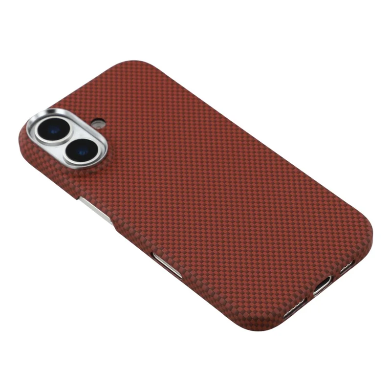 X-LEVEL For iPhone 17 Case Compatible with MagSafe Carbon Nanofiber + Metal Lens Frame Phone Cover - Red