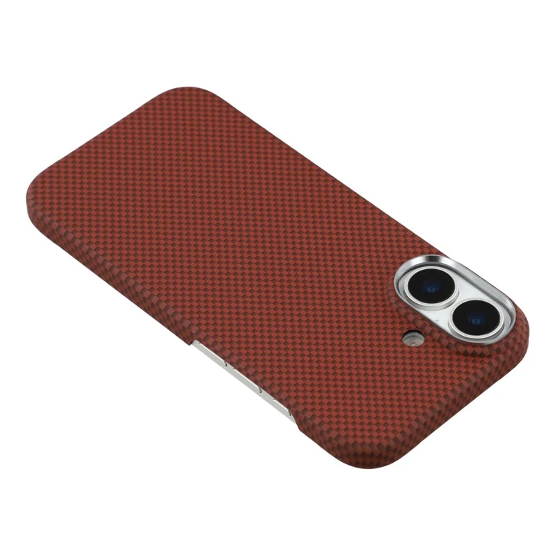 X-LEVEL For iPhone 17 Case Compatible with MagSafe Carbon Nanofiber + Metal Lens Frame Phone Cover - Red