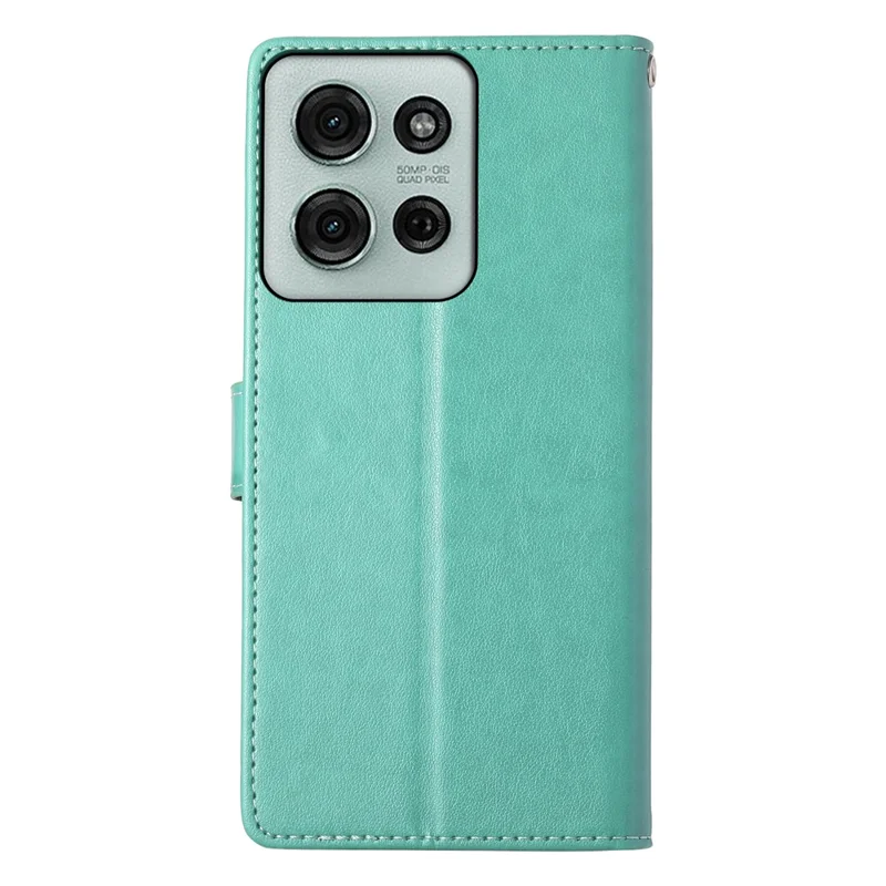 For Motorola Moto G75 5G Wallet Case Butterfly Floral Imprint PU Leather Phone Cover with Wrist Strap - Green