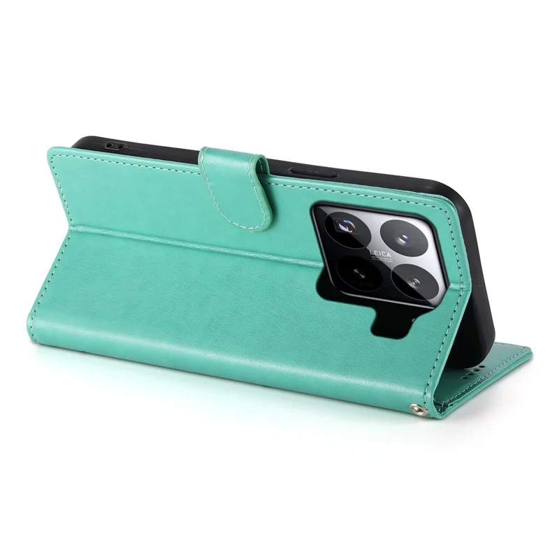 Per Xiaomi 15 Pro Cover a Portafoglio con Farfalle e Stampa Floreale in Pelle PU con Cinturino da Polso - Verde