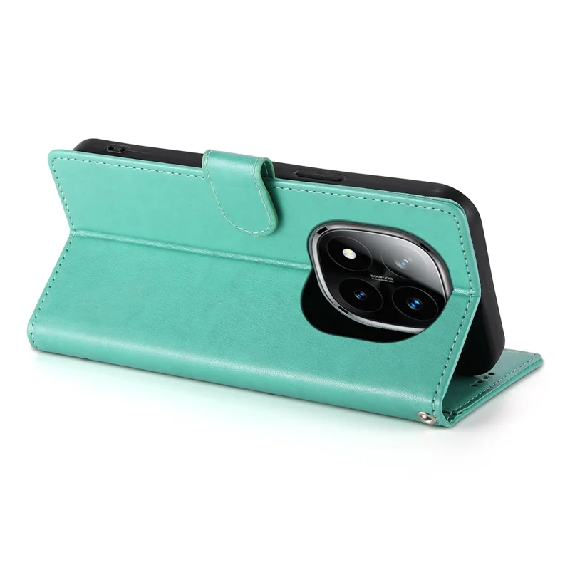 Para Xiaomi Redmi Note 14 Pro+ 5G Capa Carteira com Estampa de Borboleta Floral em Couro PU com Alça de Pulso - Verde