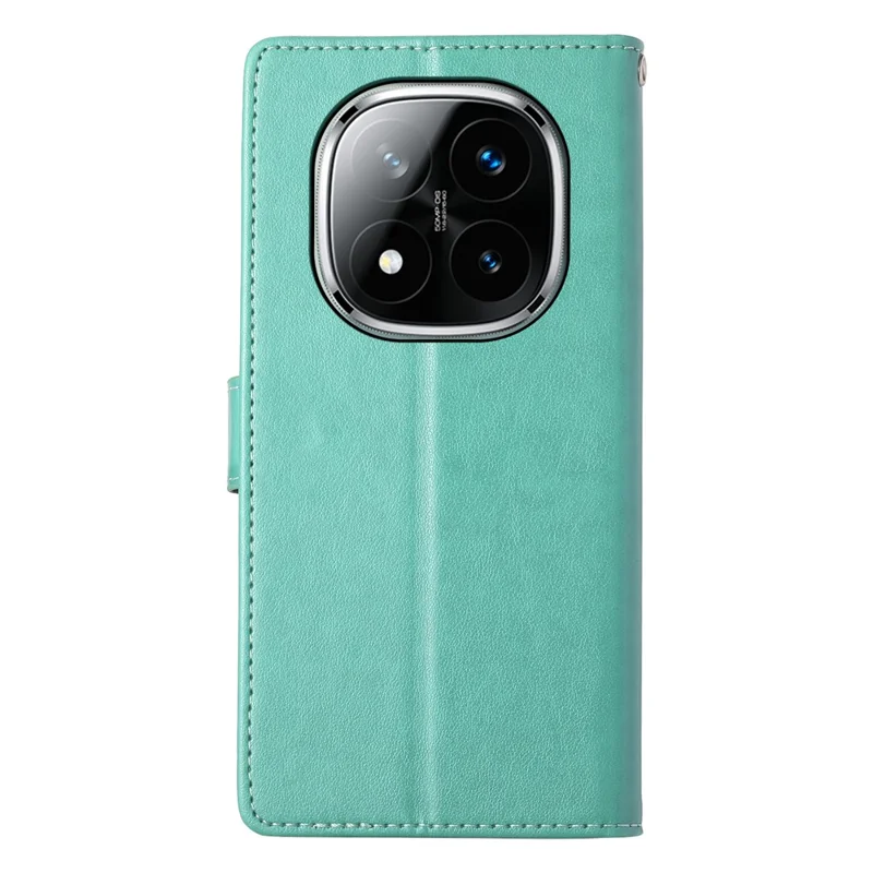 Para Xiaomi Redmi Note 14 Pro+ 5G Capa Carteira com Estampa de Borboleta Floral em Couro PU com Alça de Pulso - Verde