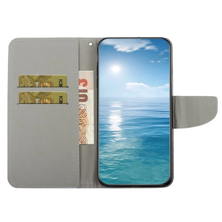 For Samsung Galaxy A14 5G / 4G Cross Texture PU Leather Flip Stand Case Wallet Phone Cover with Strap - Rhombus  /  Totem
