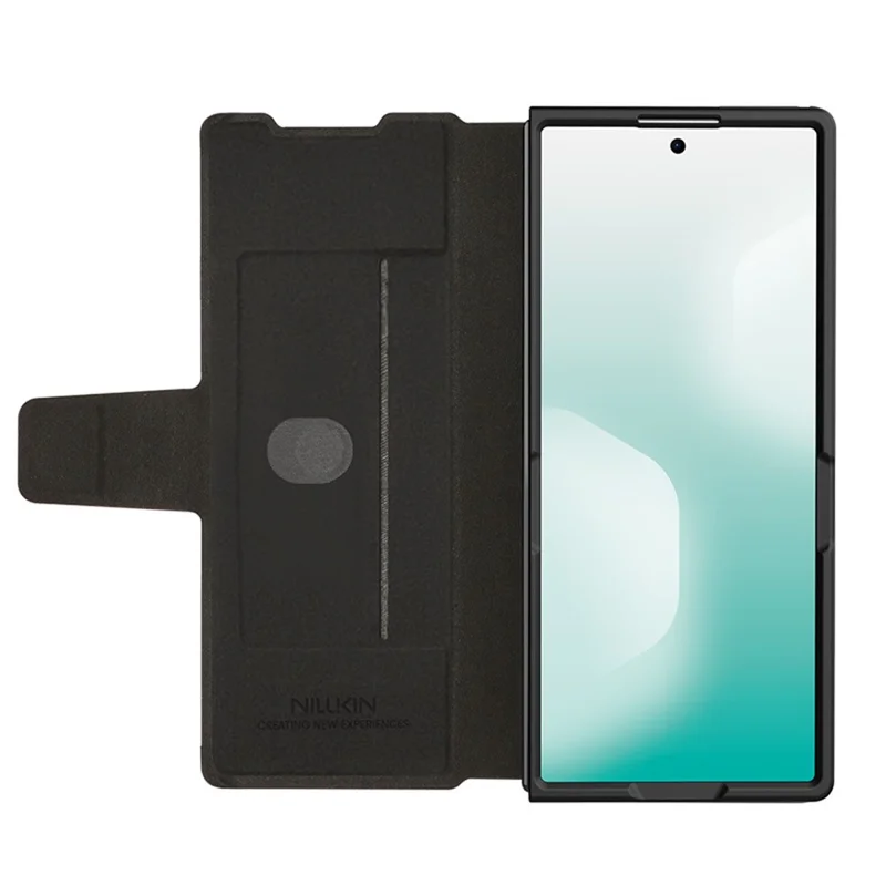NILLKIN For Samsung Galaxy Z Fold7 5G Case PU + PC Stand Design Phone Cover with Card Slot - Brown