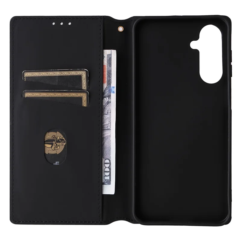 For Samsung Galaxy M36 5G Case Wallet Rhombus Imprinted Leather Phone Cover - Red