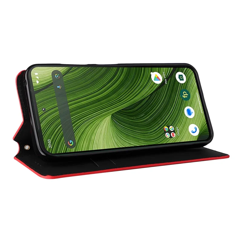 Für Fairphone 6 Hülle Brieftasche Rhombus Prägung Leder Telefonhülle - Rot