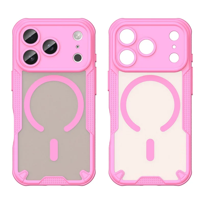 For iPhone 17 Pro Magnetic Case Compatible with MagSafe TPU + PC Phone Back Cover - Pink