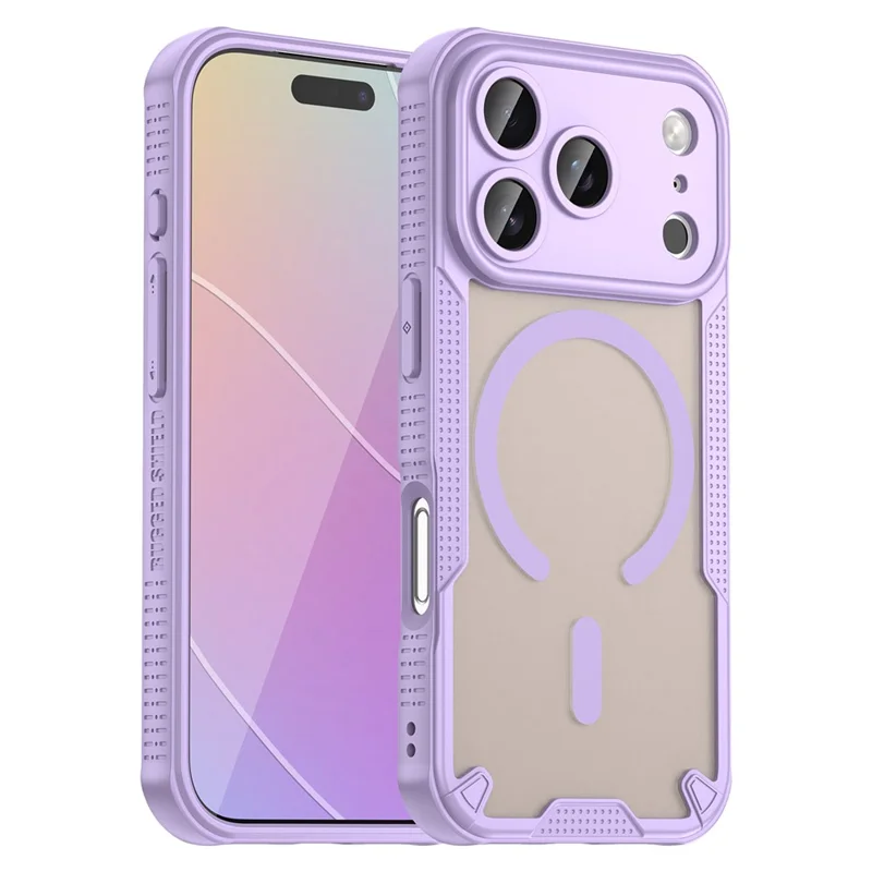 For iPhone 17 Pro Magnetic Case Compatible with MagSafe TPU + PC Phone Back Cover - Purple