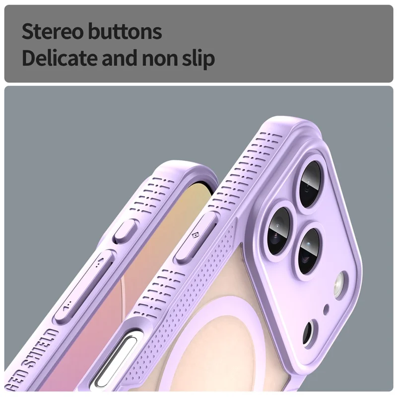 For iPhone 17 Pro Magnetic Case Compatible with MagSafe TPU + PC Phone Back Cover - Purple