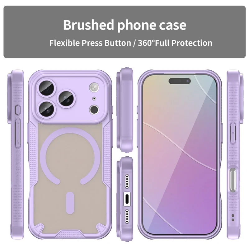 For iPhone 17 Pro Max Magnetic Case Compatible with MagSafe TPU + PC Phone Back Cover - Purple