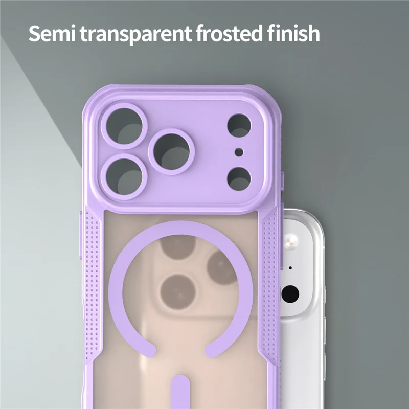 For iPhone 17 Pro Max Magnetic Case Compatible with MagSafe TPU + PC Phone Back Cover - Purple