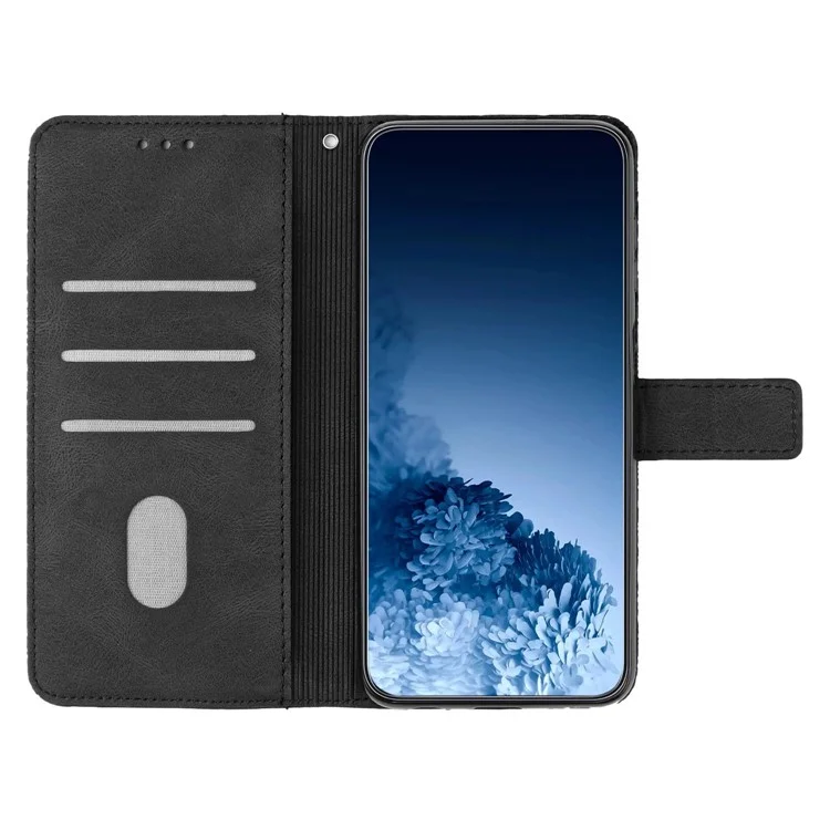 Per Samsung Galaxy A14 5G / 4G Custodia Wallet Impresso Fiore Mandala PU Pelle Morbido TPU Folio Flip Cover con Cinturino - Nero