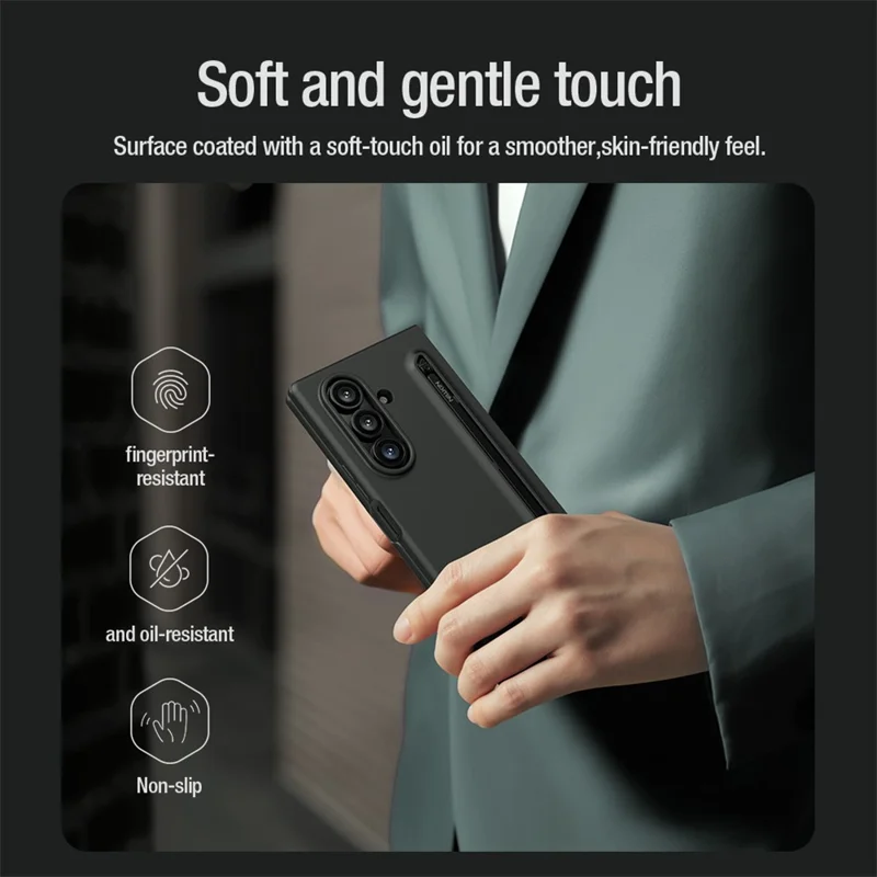 NILLKIN Flex Pure Fold Case for Samsung Galaxy Z Fold7 5G Silicone + PC Phone Cover with Stylus Pen - Green