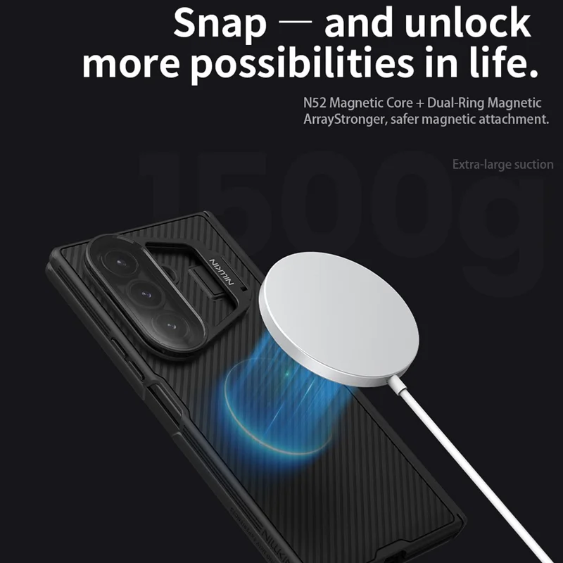 NILLKIN CamShield Prop Magnetic Series For Samsung Galaxy Z Fold7 5G Case PC Phone Cover with Clear Camera Lid