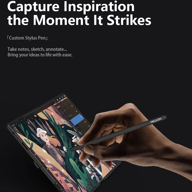 NILLKIN CamShield Prop Series For Samsung Galaxy Z Fold7 5G Case PC Phone Cover with Clear Camera Lid  /  Stylus Pen