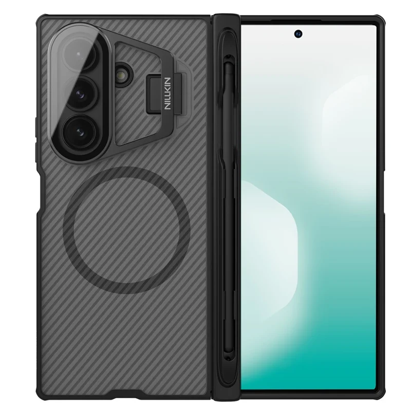 NILLKIN CamShield Prop Magnetic Translucent Series For Samsung Galaxy Z Fold7 5G Case with Stylus Pen Clear Camera Lid PC Phone Cover