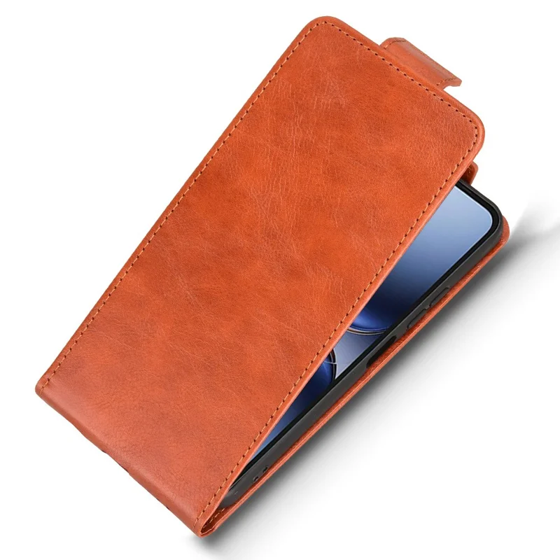 For TECNO Spark 40 4G Stand Case Magnetic Clasp Vertical Flip Leather Phone Cover with Card Holder - Orange