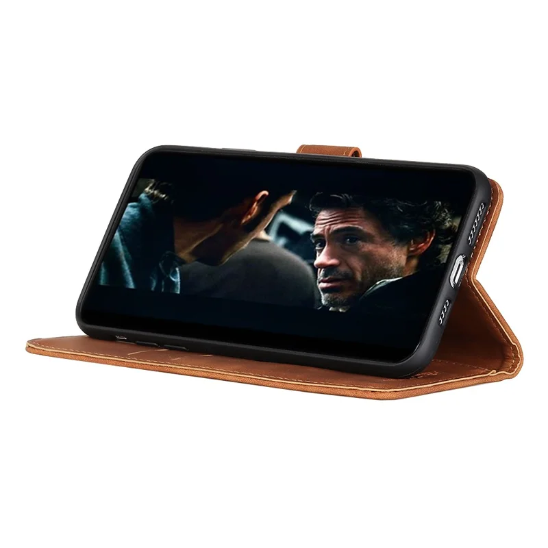 KHAZNEH Per OnePlus Nord 5 5G / Ace 5 Ultra 5G Cover in Pelle PU Texture Retrò per Telefono - Marrone