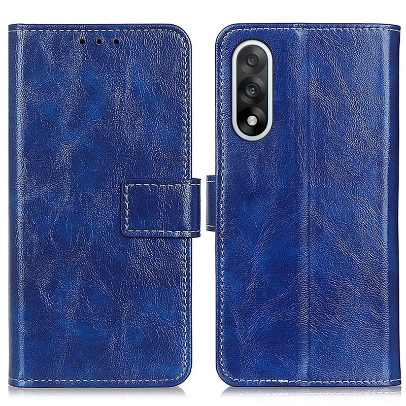For OnePlus Nord 5 5G / Ace 5 Ultra 5G Case Wallet Leather Phone Cover Crazy Horse Texture - Blue